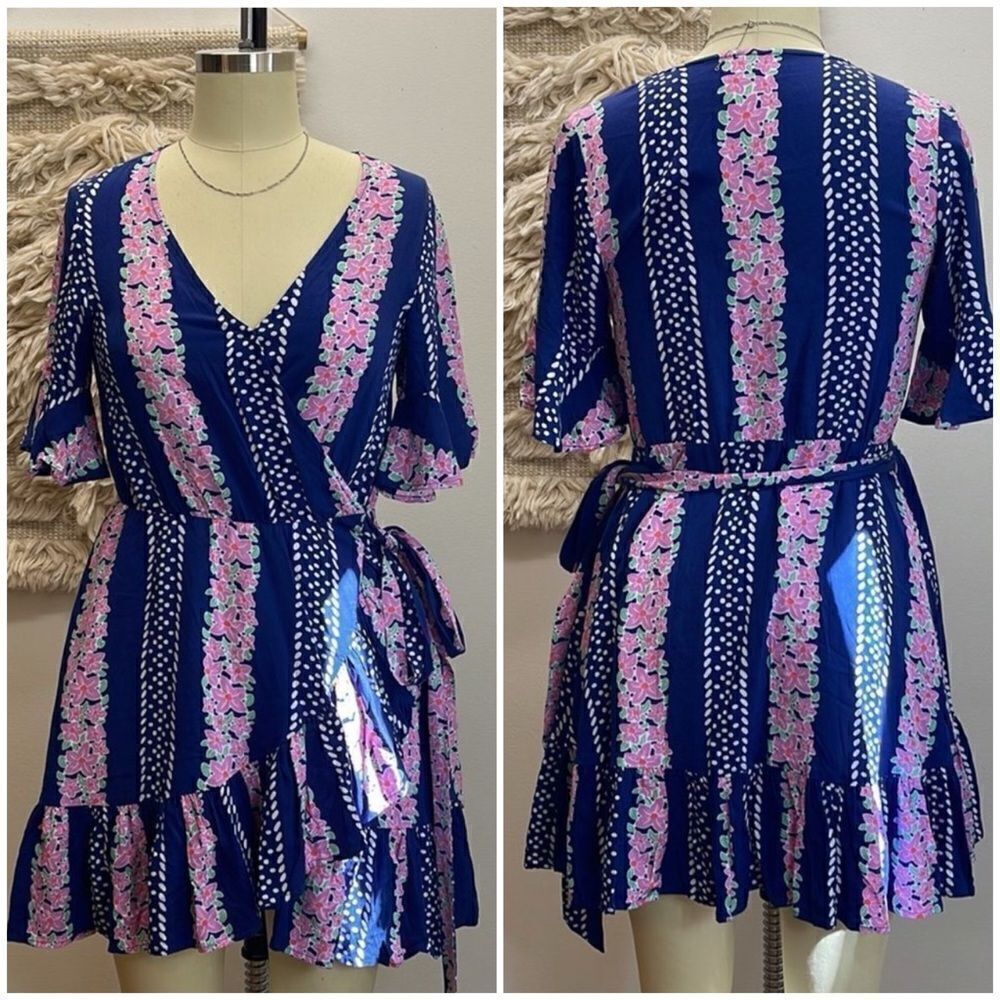 🅢🅐🅛🅔 Southern Tide Anthropologie floral Beach 🏖 vivid wrap dress 👗